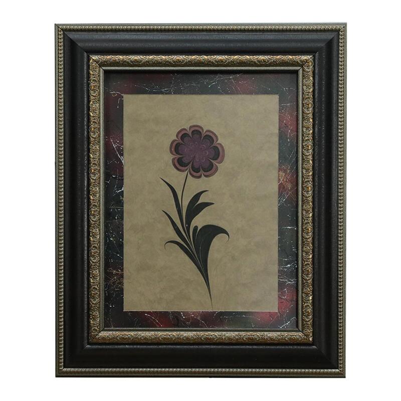 e38 EL İŞÇİLİĞİ YONCA YAPRAĞI EBRU TABLO 42*34 CM-6463 - 1