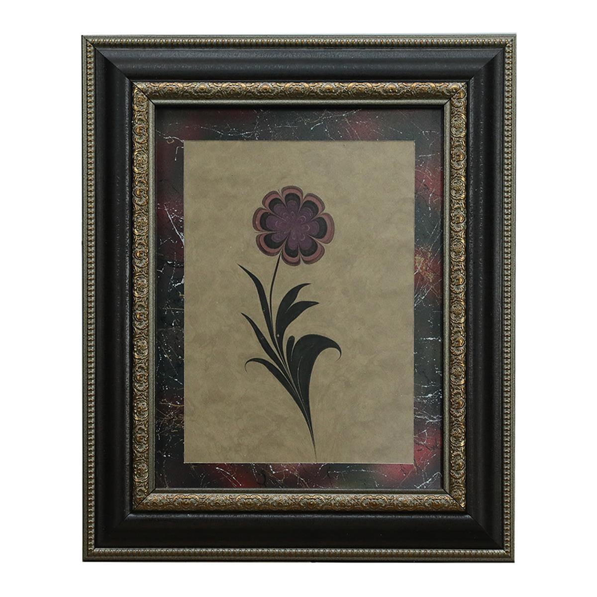 e38 EL İŞÇİLİĞİ YONCA YAPRAĞI EBRU TABLO 42*34 CM-6463