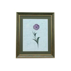 e38 EL İŞÇİLİĞİ YONCA YAPRAĞI EBRU TABLO 50x43 cm - 6231 - 1