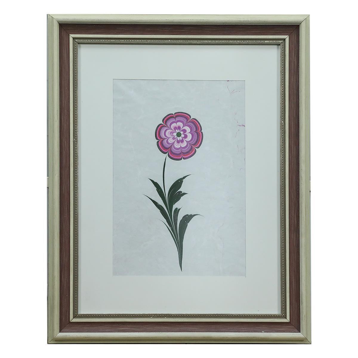 e38 EL İŞÇİLİĞİ YONCA YAPRAĞI EBRU TABLO 55*44 CM-6466
