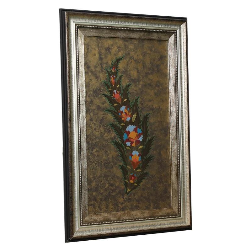 e38 EL İŞÇİLİĞİ ZERENDUD YAPRAK SULUBOYA TABLO 43x66 cm - 6206 - 2