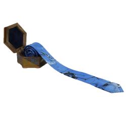 e38 EL İŞÇİLİĞİ ERKEK RENKLİ EBRU KRAVAT 150x5 cm - K0108 - e38