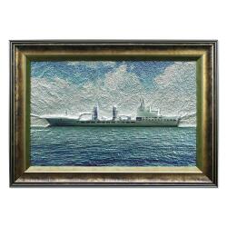 e38 HAND CRAFTED ALUMINUM FOIL EMBOSSED PAINTING DİMDEG 70x50 cm -6000 - e38