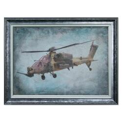 e38 HAND CRAFTED DECORATIVE WALL PAINTING ATAK HELICOPTER 82x63 cm - 6001 - e38