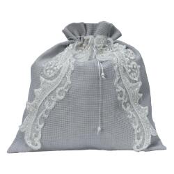e38 HAND WORKED NEEDLE LACE POUCH 24*22 cm - 6146 - e38