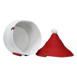 e38 HAND WORKED WICKER JUTE ROPE BASKET 27*23 cm - 6134 - 4