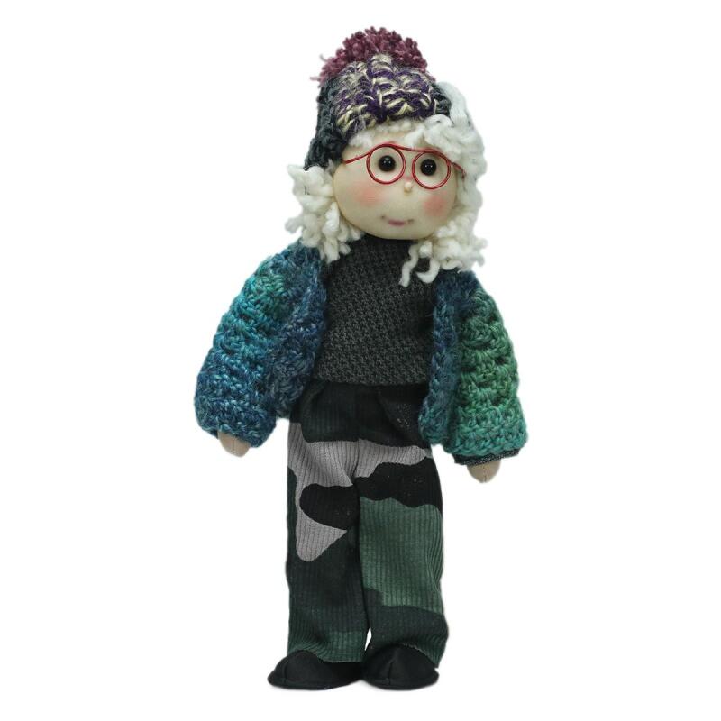 e38 HANDCRAFTED GIRL WITH HAT DECORATIVE DOLL 32 CM - 6237 - 1