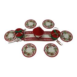 e38 HANDMADE DINNER SET JUTE BASKET, RUNNER, PRESENTATION PLATE CUT - 6167 - e38