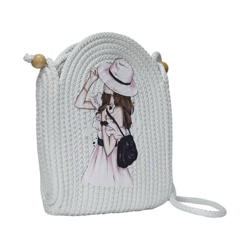 e38 HANDMADE wicker jute bag 25*21 cm - 6143 - 2