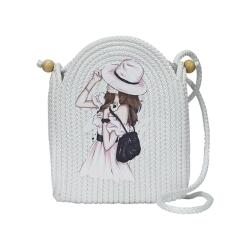 e38 HANDMADE wicker jute bag 25*21 cm - 6143 - e38