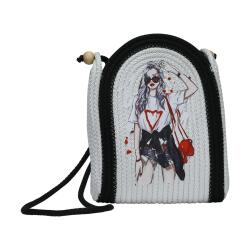 e38 HANDMADE wicker jute bag 27*21 cm - 6140 - e38