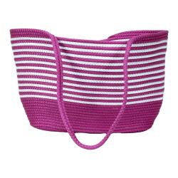 e38 HANDMADE wicker jute beach bag - 5977 - 3