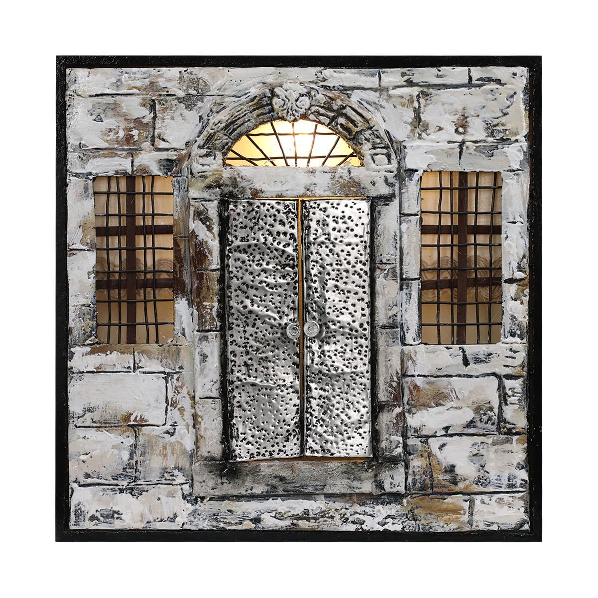 e38 EL İŞÇİLİĞİ IŞIKLI AHŞAP BOYAMA DEKOR 25*25*4 cm - 5741