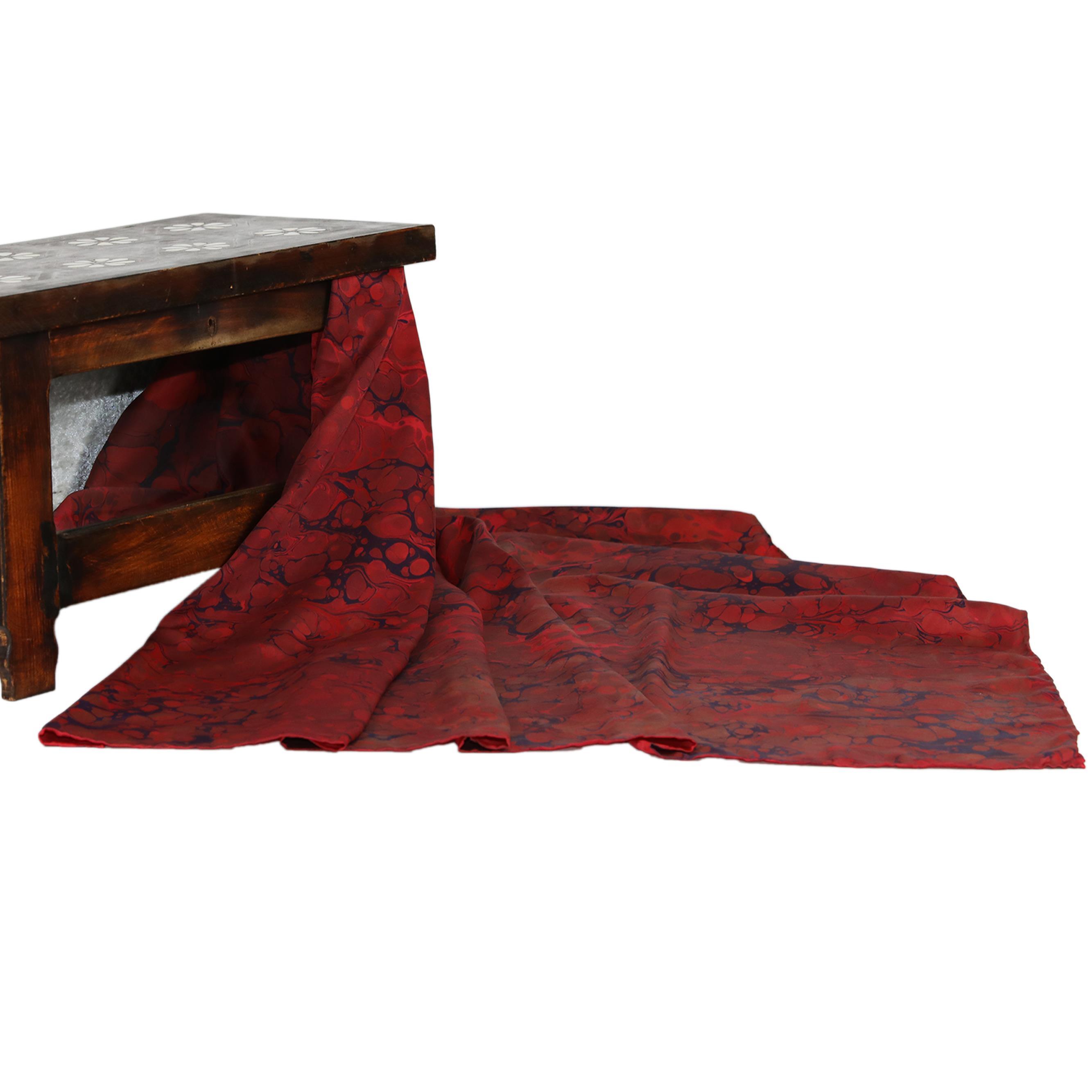 e38 EL İŞÇİLİĞİ KADIN RENKLİ EBRU EŞARP 90*90 cm - E0011