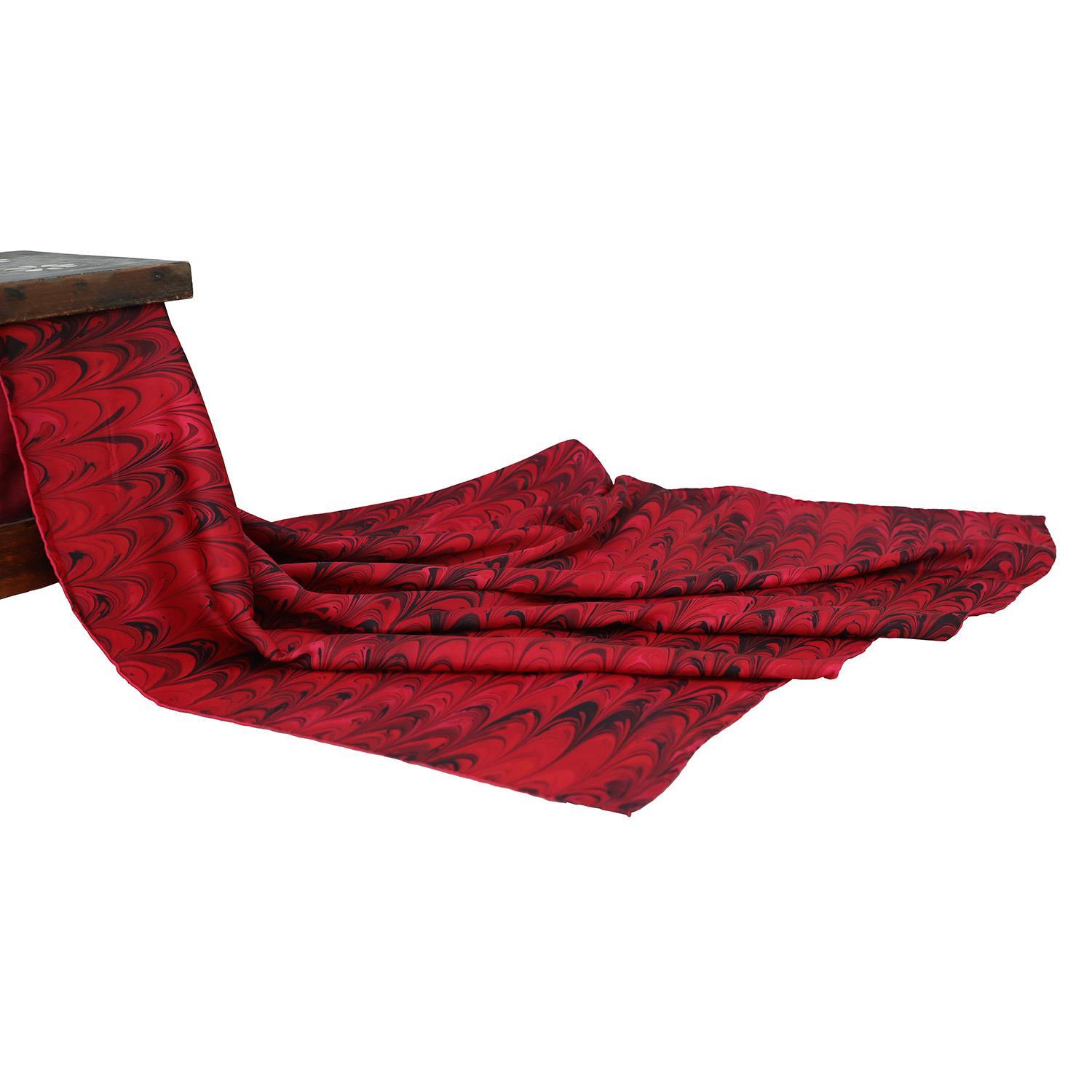 e38 EL İŞÇİLİĞİ KADIN RENKLİ EBRU EŞARP 90*90 cm - E0094