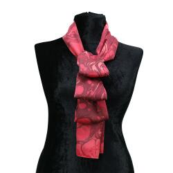e38 EL İŞÇİLİĞİ KADIN RENKLİ EBRU FULAR 167*33 cm - F0022 - e38