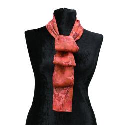e38 EL İŞÇİLİĞİ KADIN RENKLİ EBRU FULAR 167*33 cm - F0023 - e38