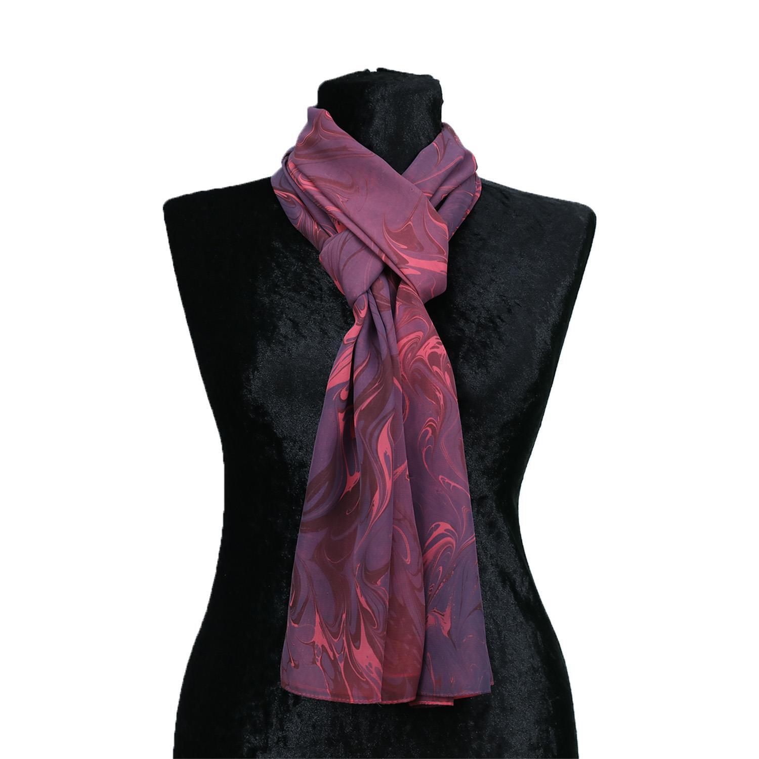 e38 EL İŞÇİLİĞİ KADIN RENKLİ EBRU ŞAL 176*70 cm - Ş0132
