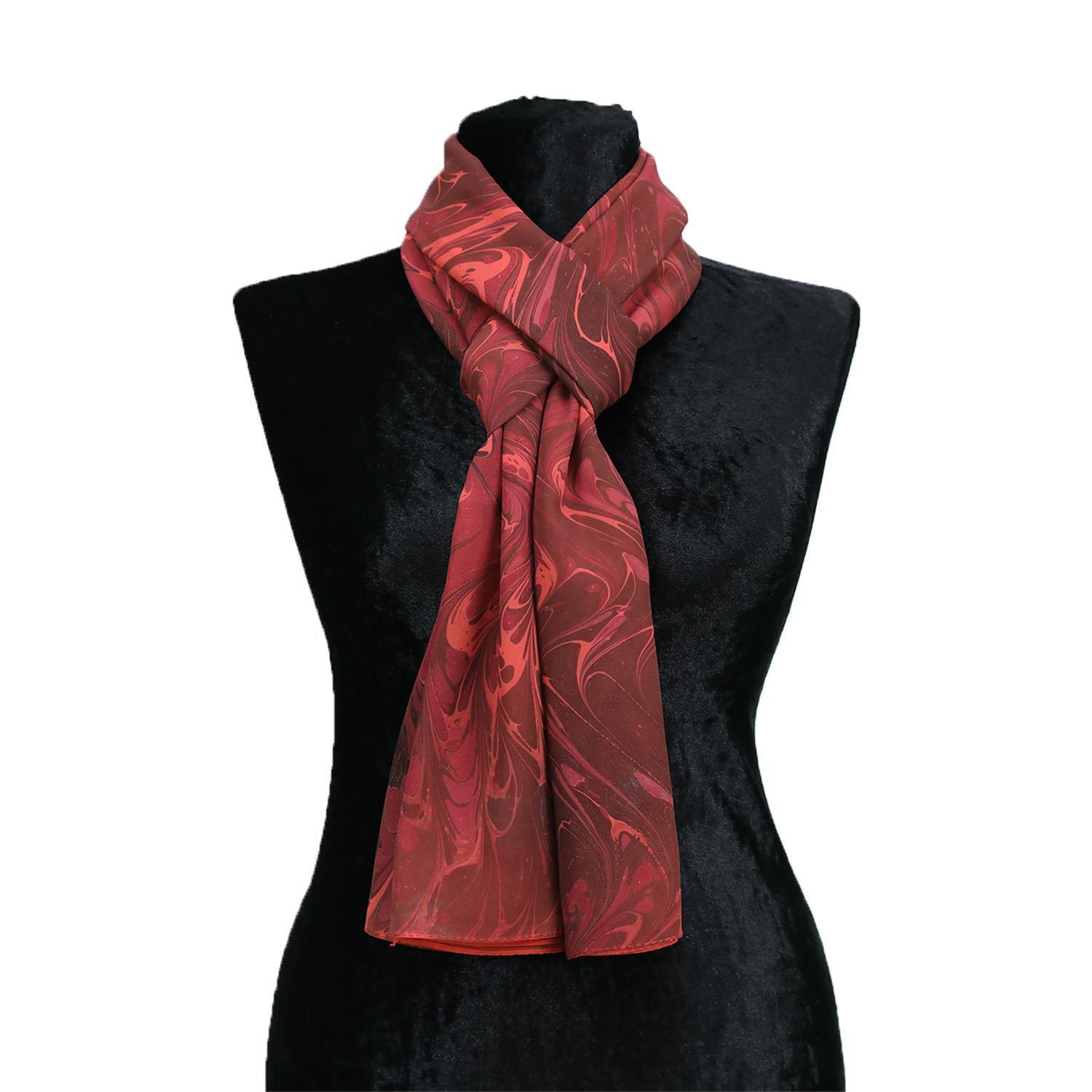 e38 EL İŞÇİLİĞİ KADIN RENKLİ EBRU ŞAL 176*70 cm - Ş0133