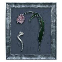 e38 EL İŞÇİLİĞİ MİM & LALE FİLOGRAFİ TABLO 50*44 cm - 5813 - e38