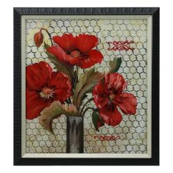 GLASS PAINTING FLOWER TABLE - e38