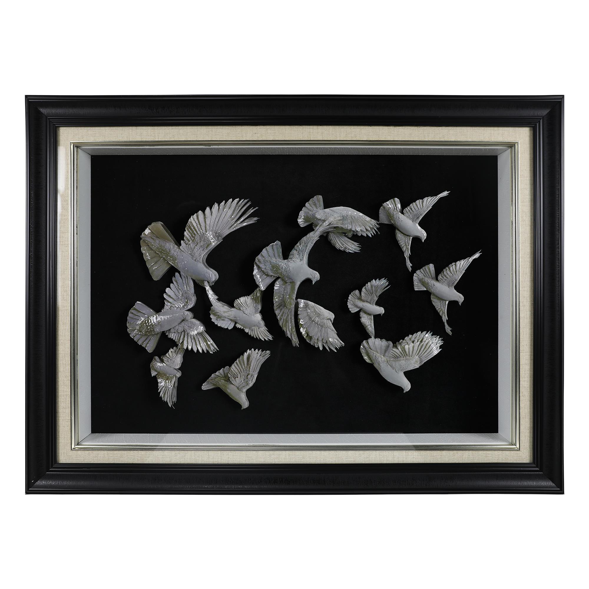 e38 EL İŞÇİLİĞİ GÜVERCİN KAĞIT RÖLYEF TABLO 83*62 cm -5900