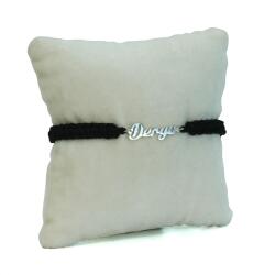 e38 EL İŞÇİLİĞİ KİŞİYE ÖZEL GÜMÜŞ BİLEKLİK (SİYAH) - 5370 - e38