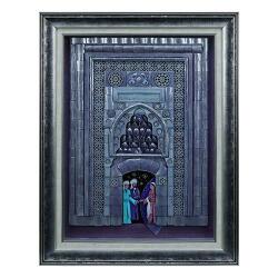 e38 EL İŞÇİLİĞİ GEVHER NESİBE MEDRESESİ KAPI GİRİŞİ KAĞIT RÖLYEF TABLO 81*62 cm - 5845 - 1