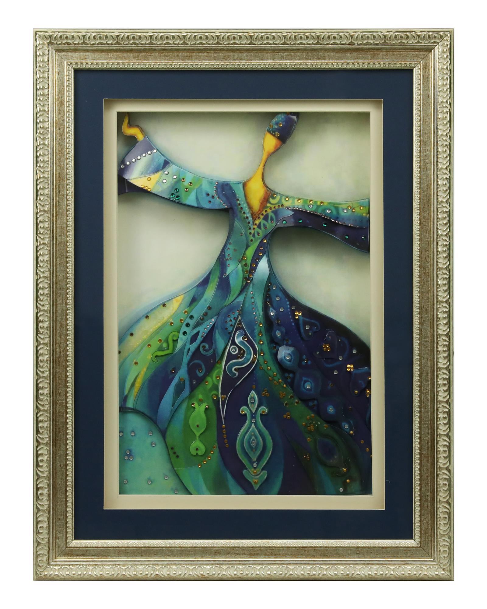 e38 EL İŞÇİLİĞİ KAĞIT RÖLYEF TABLO SEMAZEN 63 * 48 cm - Ü000426