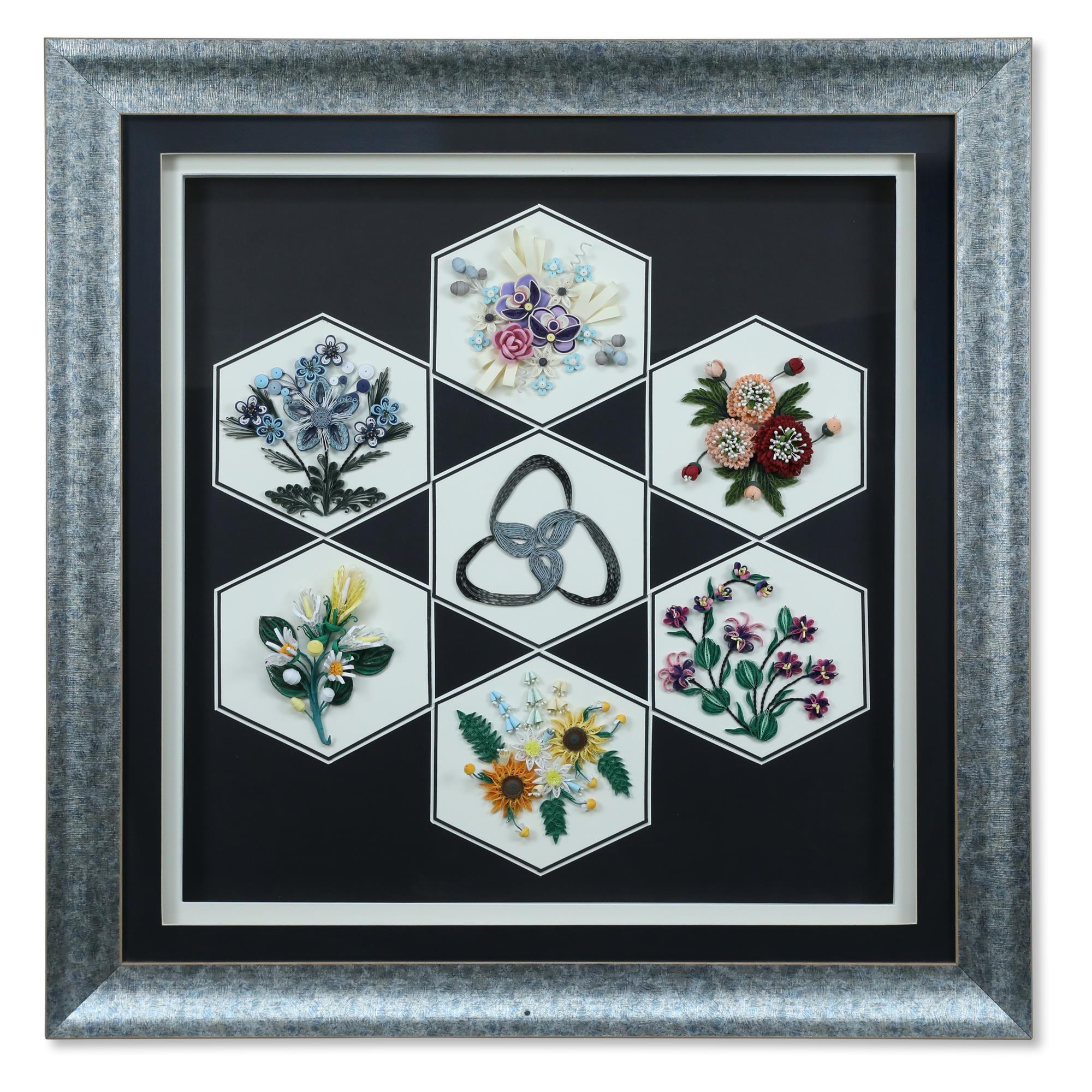 e38 EL İŞÇİLİĞİ KAĞIT TELKARİ TABLO 88 * 88 cm - 4477