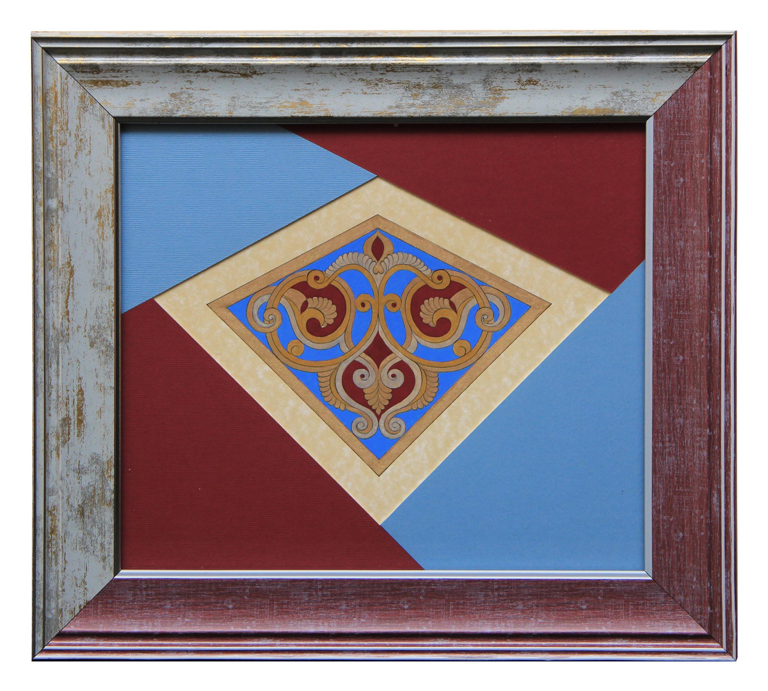 e38 EL İŞÇİLİĞİ KAYSERİ LALE CAMİ RUMİLİ MOTİF 37 x 41 cm - 3354