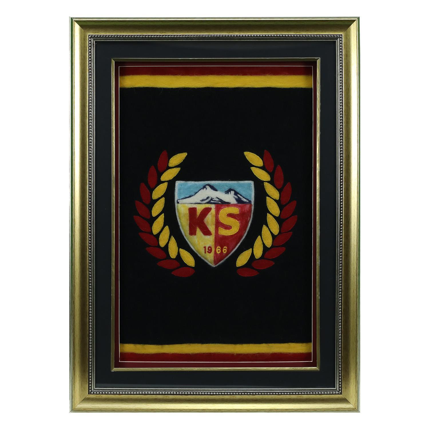 e38 EL İŞÇİLİĞİ KAYSERİSPOR ARMASI DÖVME KEÇE TABLO 79*75 cm - 5854