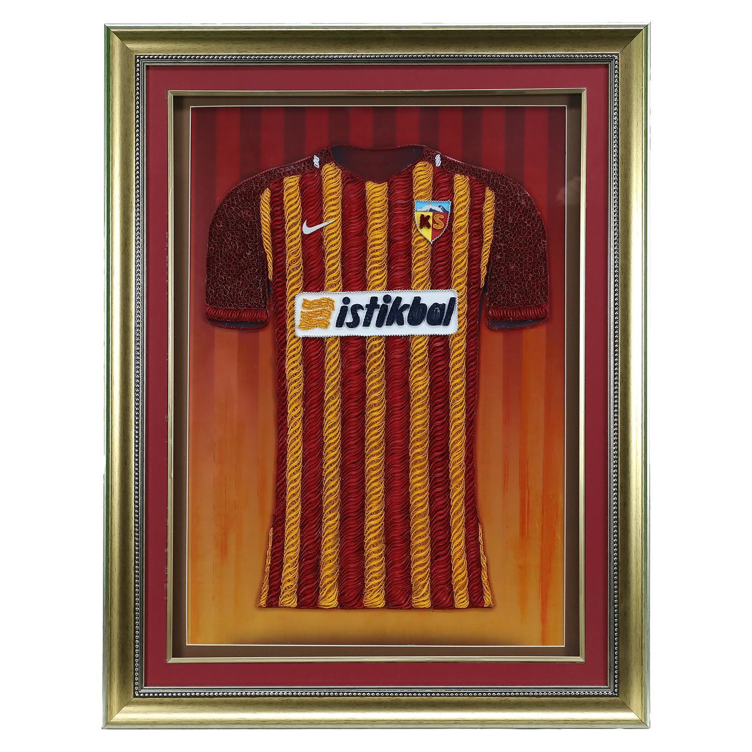 e38 EL İŞÇİLİĞİ KAYSERİSPOR FORMASI KAĞIT TELKARİ TABLO 85*65 cm - 5853