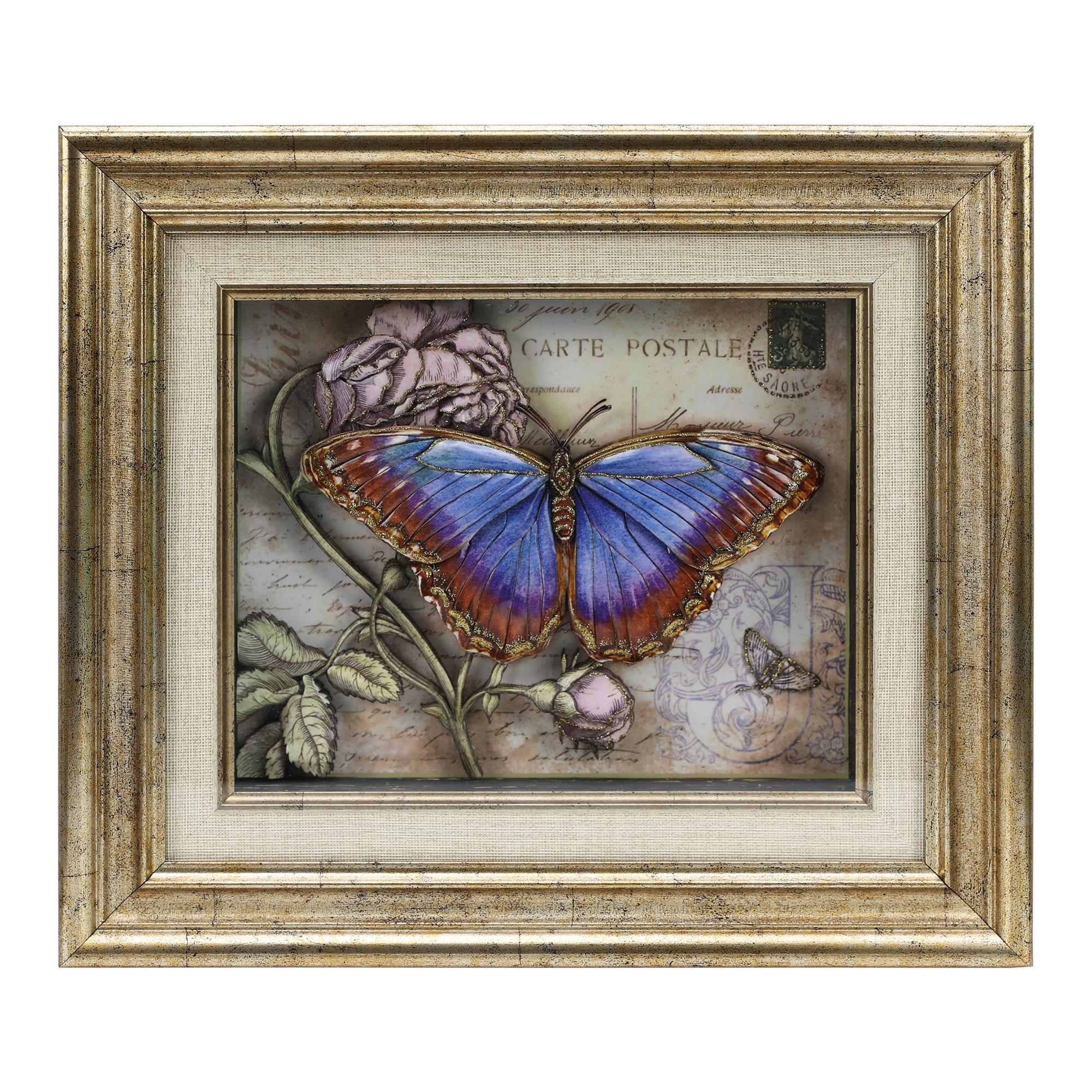 e38 EL İŞÇİLİĞİ KELEBEK KAĞIT RÖLYEF TABLO 35*30 cm-5903