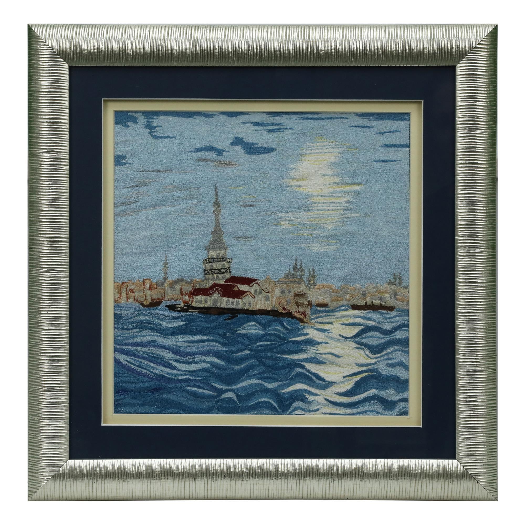e38 EL İŞÇİLİĞİ KIZ KULESİ TABLO 48 * 38 cm - Ü000415