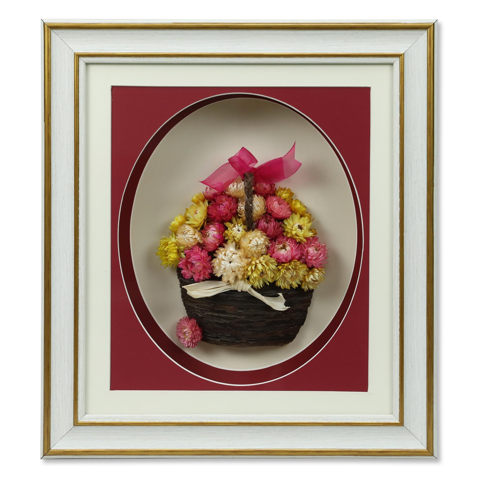 e38 EL İŞÇİLİĞİ KURU ÇİÇEK PANO 39 X 35 cm - 5191