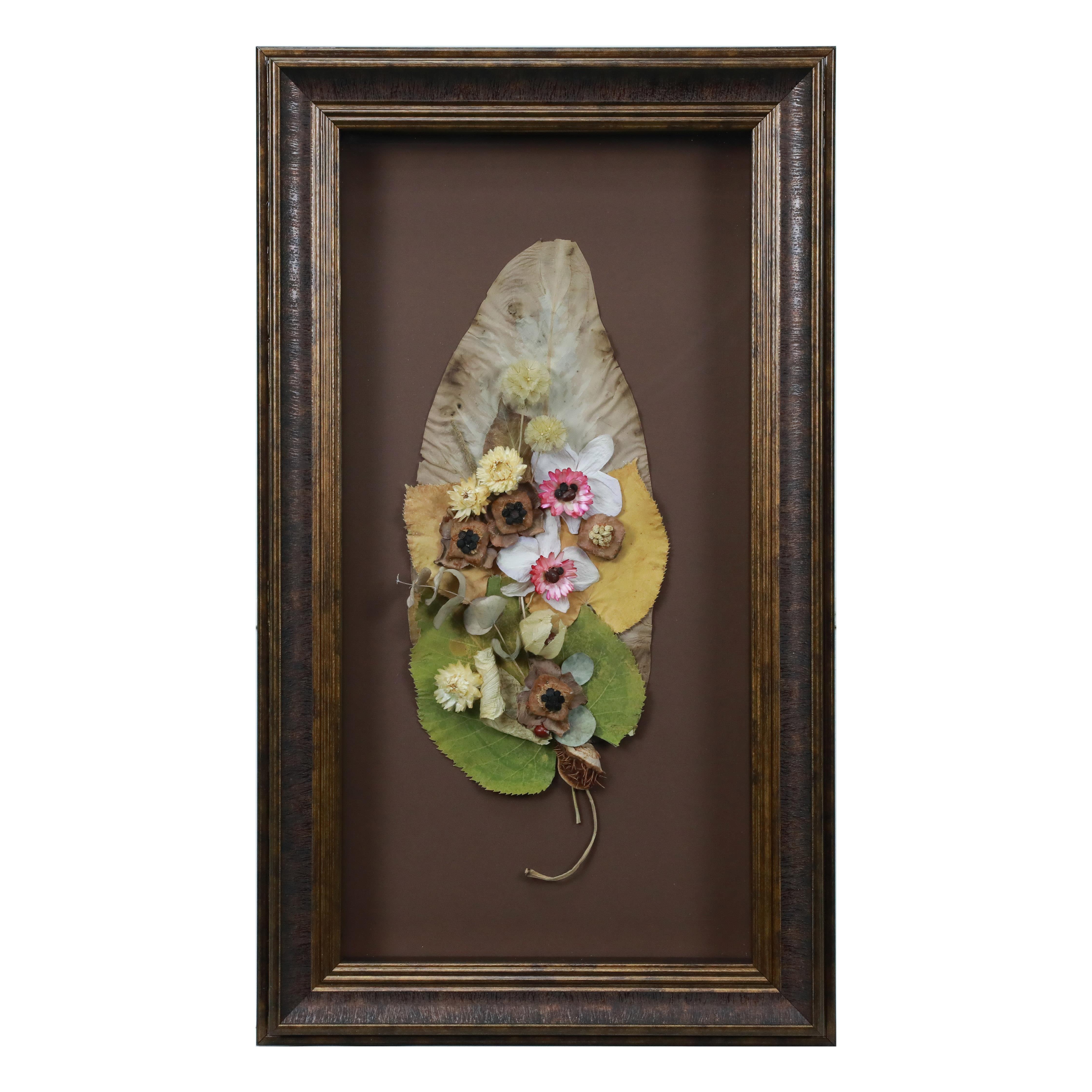 e38 EL İŞÇİLİĞİ KURU ÇİÇEK TABLO 62 * 35 cm - 5604