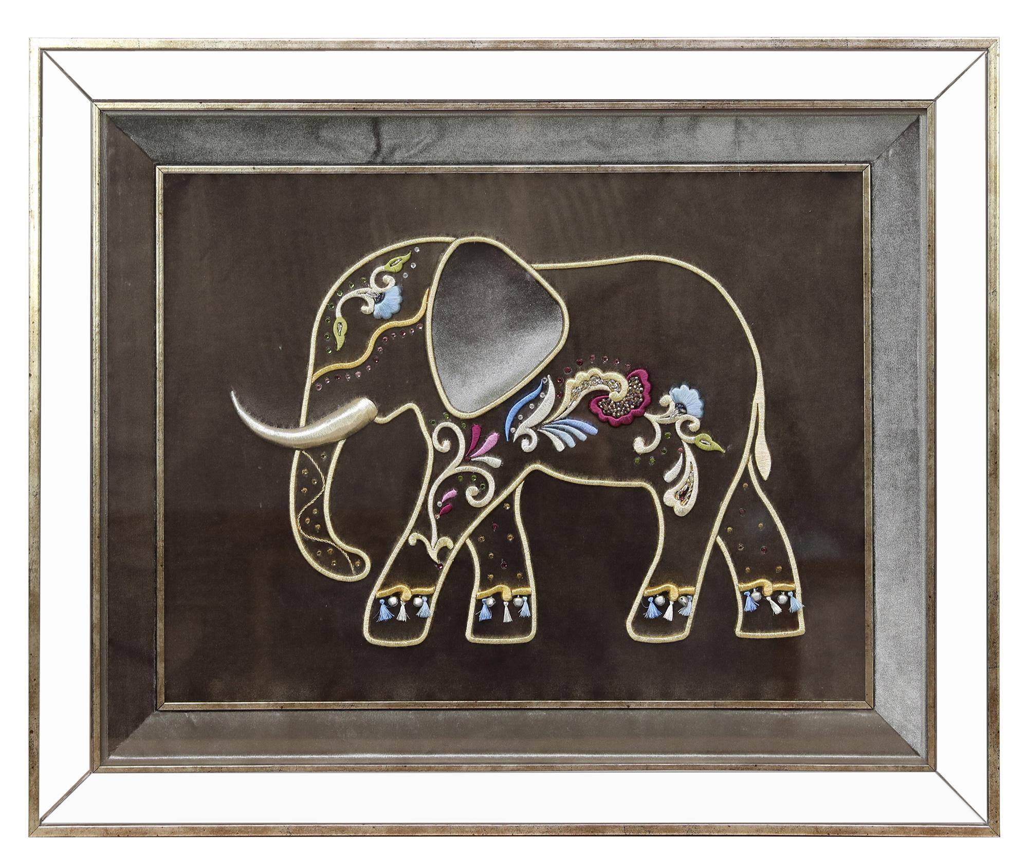 e38 EL İŞÇİLİĞİ MARAŞ İŞİ FİL  TABLO 65*57 cm - 4941
