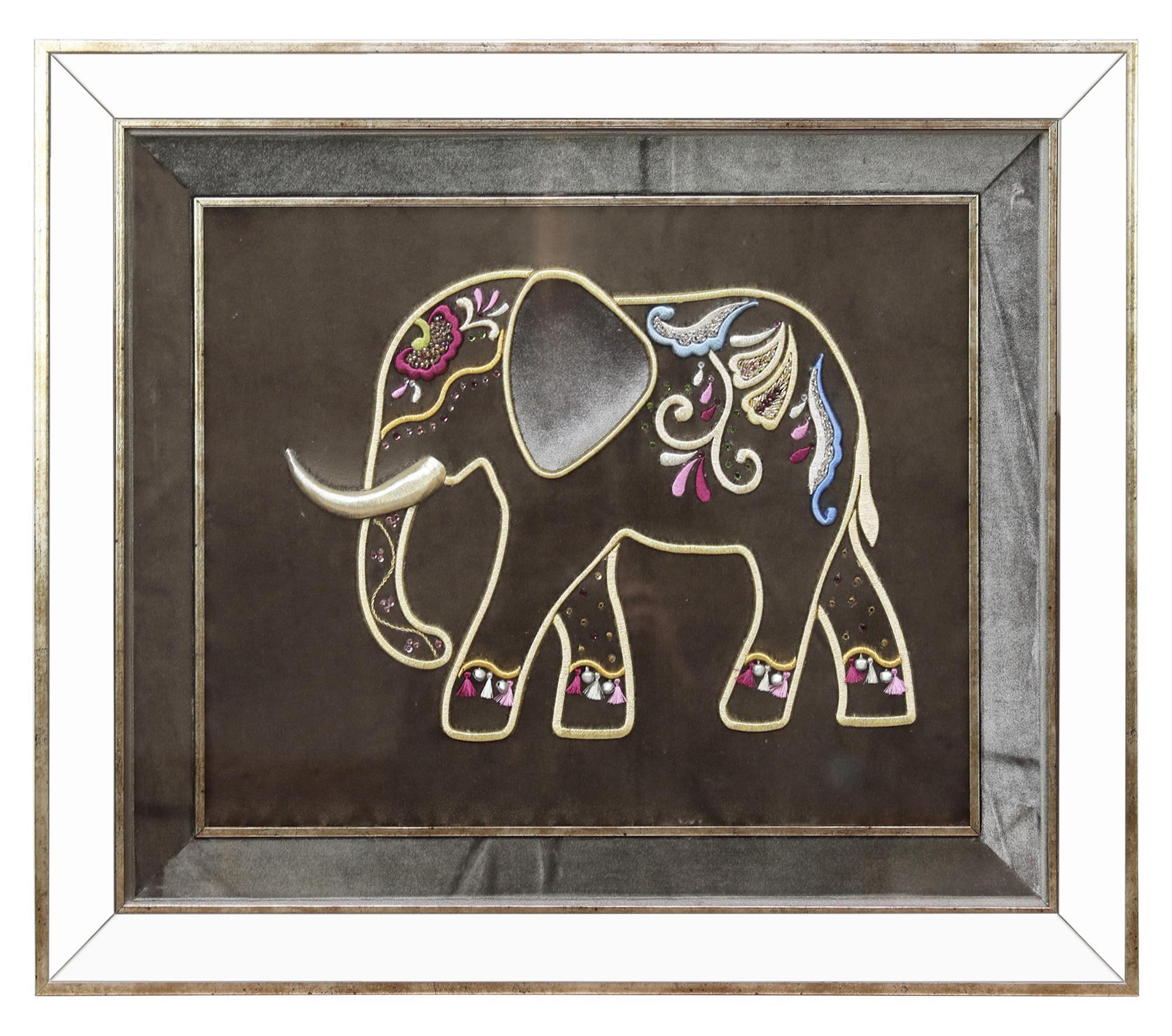 e38 EL İŞÇİLİĞİ MARAŞ İŞİ FİL  TABLO 72*65 cm - 4942