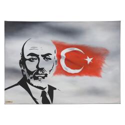 e38 EL İŞÇİLİĞİ MEHMET AKİF ERSOY YAĞLI BOYA TABLO 70*50 cm -5914 - e38