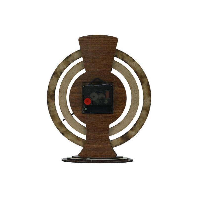 e38 KAYSERİ SAAT KULESİ AHŞAP TAKVİMLİ MASA SAATİ 25x20 cm- 6009 - 3