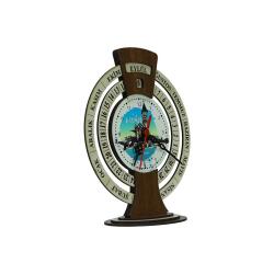 e38 KAYSERİ SAAT KULESİ AHŞAP TAKVİMLİ MASA SAATİ 25x20 cm- 6009 - 2