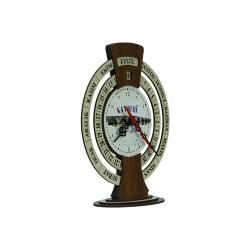e38 KAYSERİ ŞAHRUK KÖPRÜSÜ AHŞAP TAKVİMLİ MASA SAATİ 25x20 cm- 6010 - 2