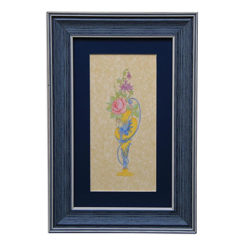 e38 EL İŞÇİLİĞİ ŞÜKUFE TABLO ( REPRODÜKSİYON ) 46 * 31 cm - 2710 - 1