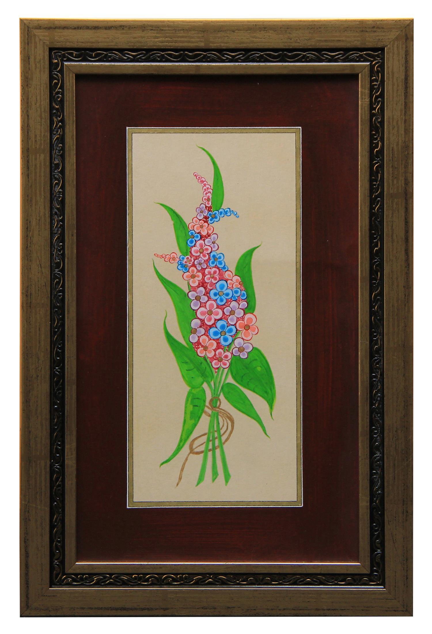 e38 EL İŞÇİLİĞİ ŞÜKUFE TEZHİP TABLO 41 * 27 cm - 1349