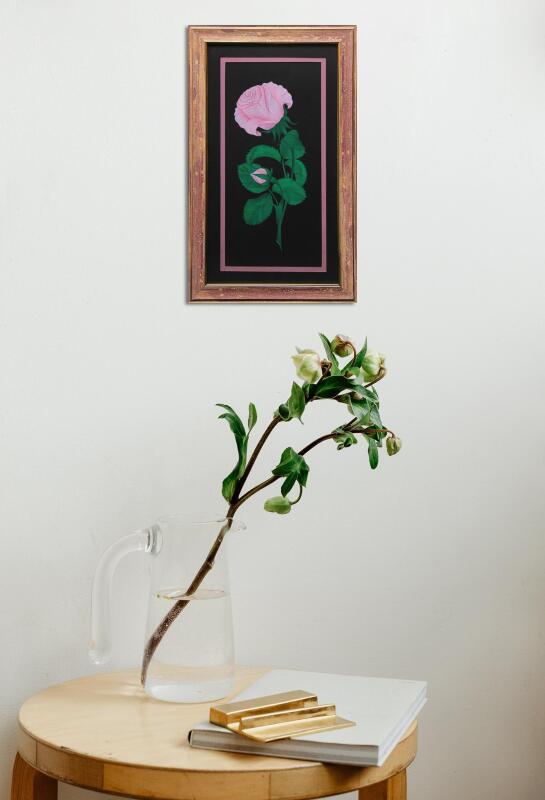 e38 EL İŞÇİLİĞİ ŞÜKUFE TEZHİP TABLO ( REPRODÜKSİYON ) 58*35 cm - 4745 - 3