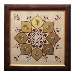 e38 EL İŞÇİLİĞİ TARAMA BUKETLİ KALEMİŞİ TABLO 98*98 cm - 4478 - 1