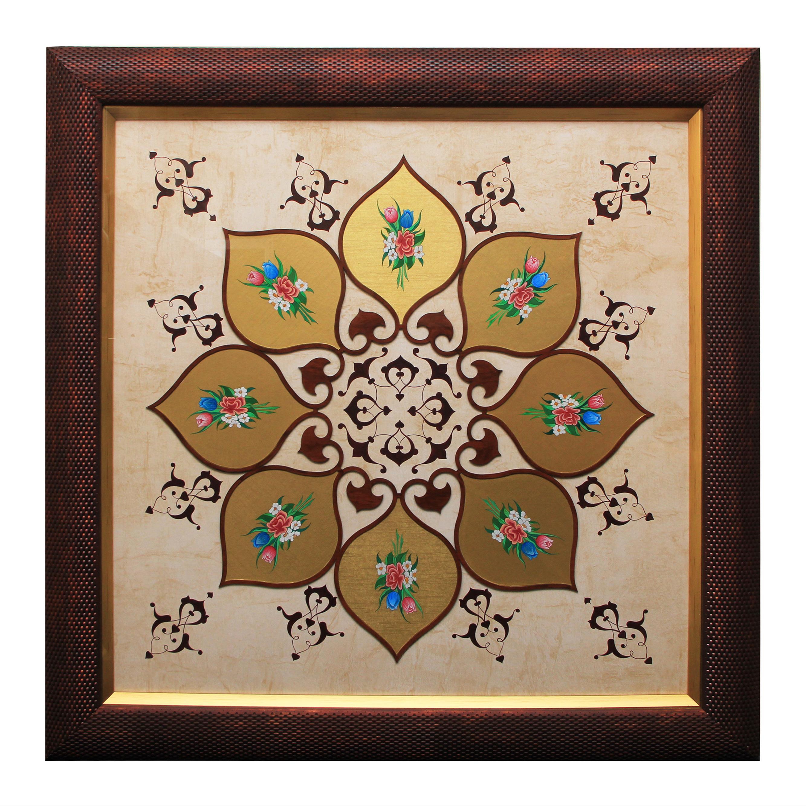 e38 EL İŞÇİLİĞİ TARAMA BUKETLİ  KALEMİŞİ  TABLO 98*98 cm - 4478