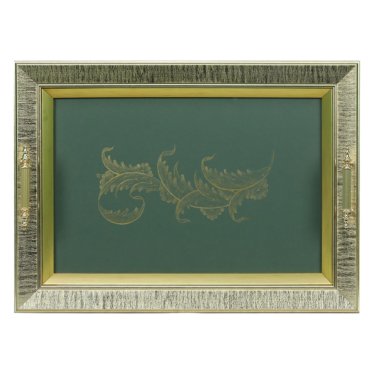 e38 EL İŞÇİLİĞİ TEZHİP BOYAMA TEPSİ 49*36 cm - 5840