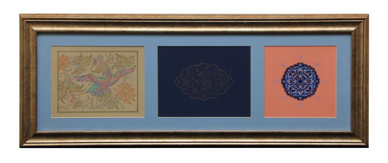 e38 EL İŞÇİLİĞİ ÜÇLÜ TEZHİP TABLO 35 * 91 cm - 1667 - 1